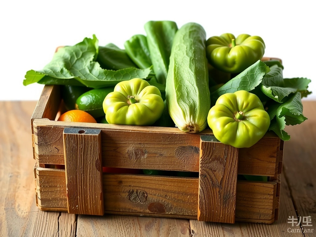 Frisches Gemüse in einer Holzkiste